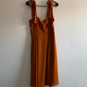 Forever 21 Orange Midi Dress Size M